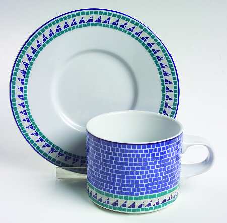 Tiles Flat Cup & Saucer Set by Dansk