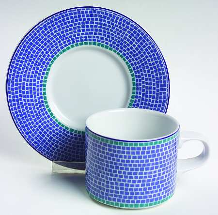 Tiles Flat Cup & Saucer Set