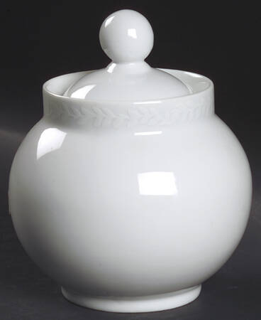 Trellis White Sugar Bowl & Lid