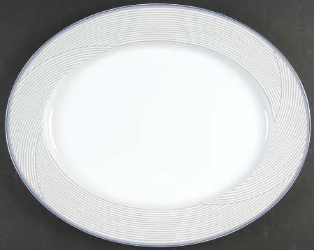 Twill Blue 16" Oval Serving Platter