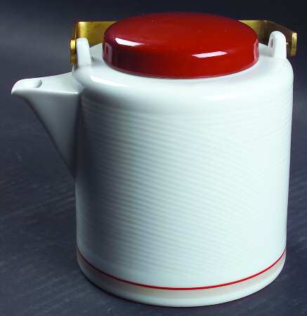 Twill Red Teapot & Lid