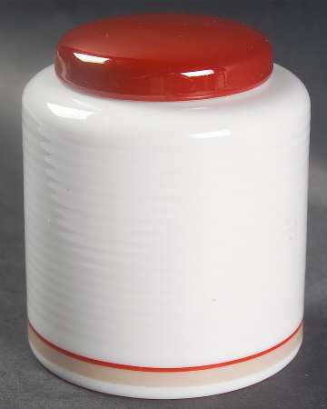 Twill Red Sugar Bowl & Lid