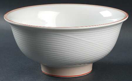 Twill Red 8" Round Vegetable Bowl