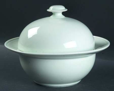 Statement White Small Round Covered Vegetable