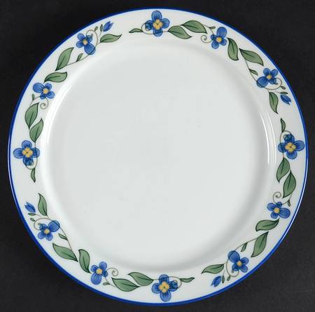 Wild Flowers Blue Salad Plate