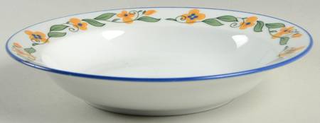 Wild Flowers Yellow Rim Soup Bowl