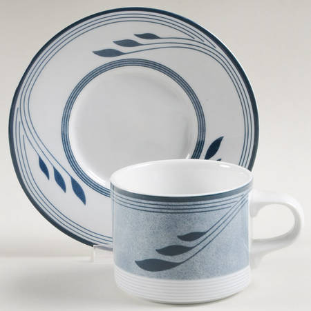 Willoworks Blue Flat Cup & Saucer Set