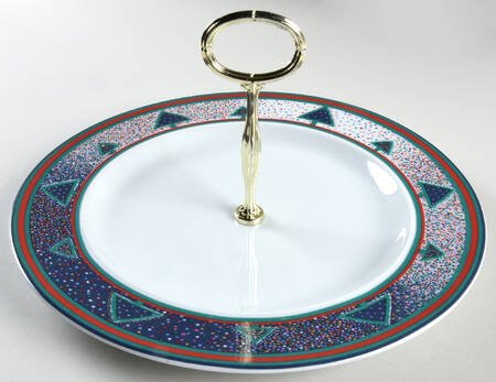 Winterfest Round Serving Plate with Center Handle (Dp) Hc