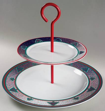 Winterfest 2 Tiered Serving Tray (Dinner&Bread/Butter Plate)