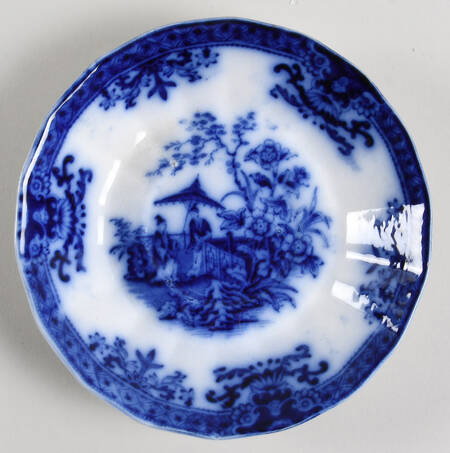 Amoy (Flow Blue) Saucer for Oversized Cup