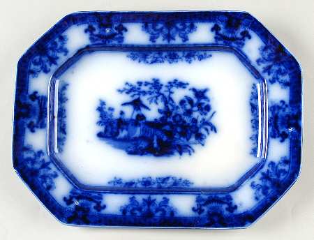 Amoy (Flow Blue) 10" Oval Serving Platter