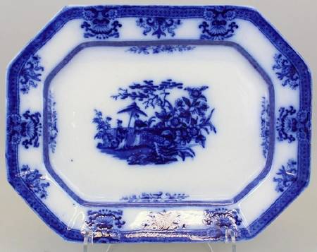 Amoy (Flow Blue) 18" Oval Serving Platter