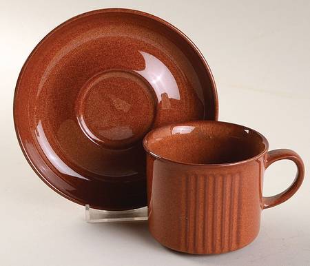 Autumn Gold Flat Cup & Saucer Set