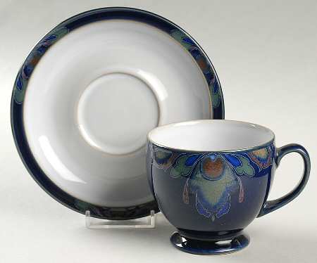 Baroque Footed Cup & Saucer Set by Denby-Langley
