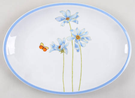 Blue Daisy Touch of Blue 13" Oval Serving Platter