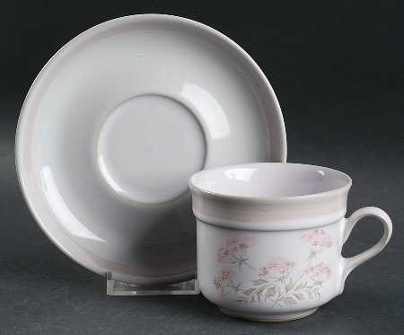 Brittany Pale Mauve Flat Cup & Saucer Set