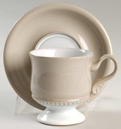 Champagne Footed Cup & Saucer Set by Denby-Langley