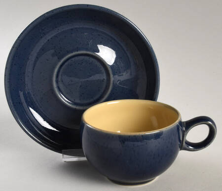 Cottage Blue Flat Cup & Saucer Set
