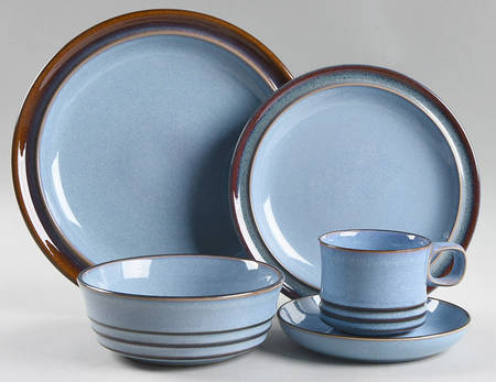 Corfu Blue and Rust 5 Piece Place Setting