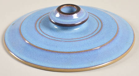 Corfu Blue and Rust Lid for 1.25 Qt Round Casserole