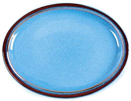 Corfu Blue and Rust 13" Oval Serving Platter