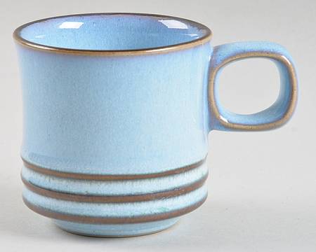 Corfu Blue and Rust Flat Demitasse Cup