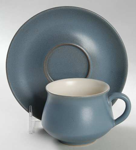 Echo Blue Flat Cup & Saucer Set