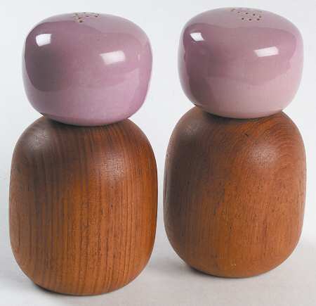 Gypsy Ceramic and Wood Salt & Pepper Set