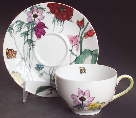 Jardin De Fleurs Flat Cup & Saucer Set