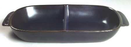 Kismet Blue Rectangular Divided Vegetable Bowl