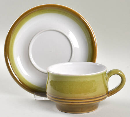 Painter's Palette Green Flat Cup & Saucer Set