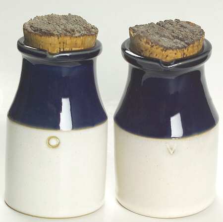 Potpourri Blue Vinegar and Oil with Cork Stoppers