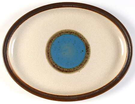 Potter's Wheel Blue 13" Oval Serving Platter