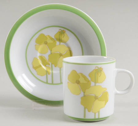 Quadrille Flat Demitasse Cup & Saucer Set