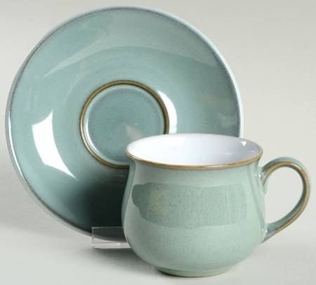 Regency Green Flat Demitasse Cup & Saucer Set