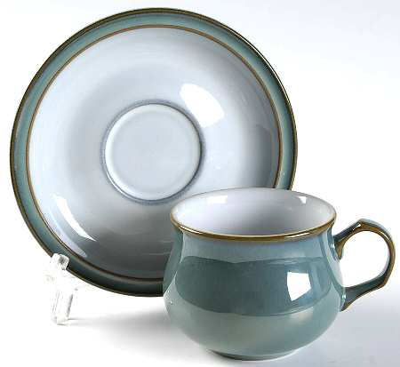 Regency Green Flat Cup & Saucer Set