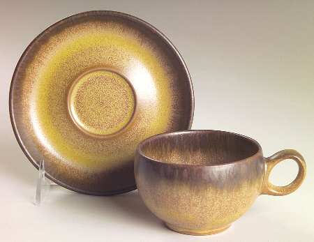 Romany Brown Flat Cup & Saucer Set