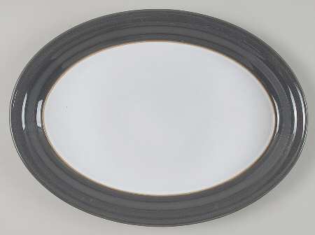 Savile Grey 12" Oval Serving Platter