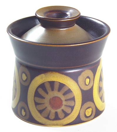 Samarkand Brown Mini Sugar Bowl & Lid