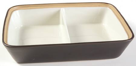 Samarkand Brown Rectangular Covered Divided Vegetable No Lid