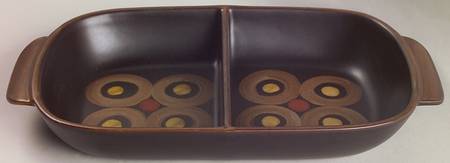Samarkand Brown Rectangular Divided Vegetable Bowl