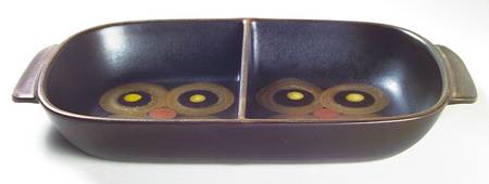 Samarkand Brown 12" Oval Divided Vegetable Bowl