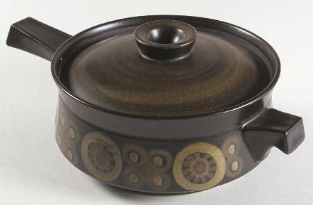 Samarkand Brown 2 Qt Round Covered Casserole