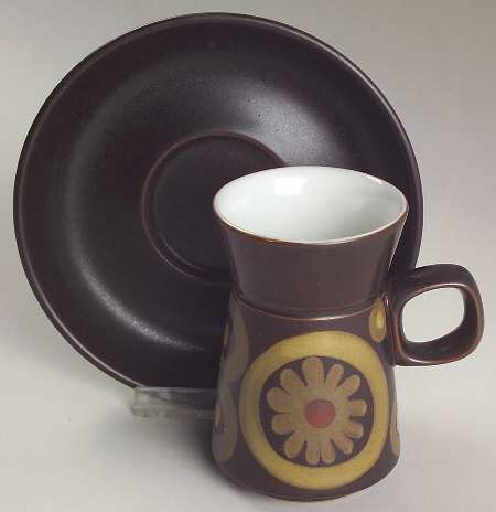 Samarkand Brown Flat Demitasse Cup & Saucer Set