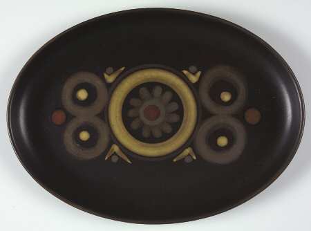 Samarkand Brown 12" Oval Serving Platter