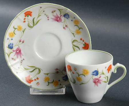 Tea Party Flat Demitasse Cup & Saucer Set