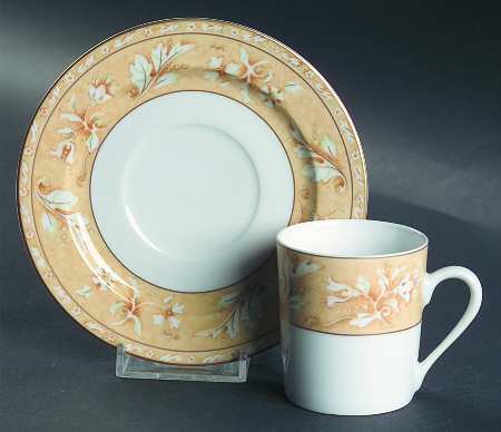 Acanthus Yellow Flat Demitasse Cup & Saucer Set