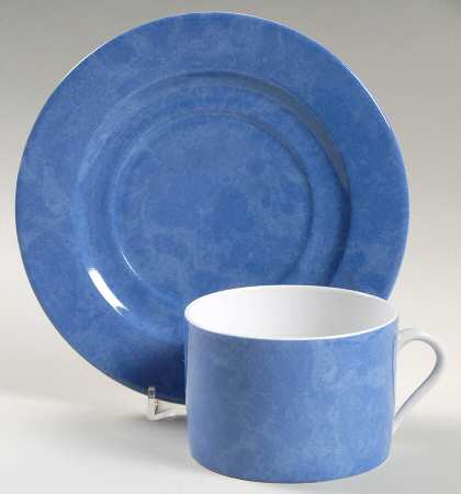 Aquarius Blue Flat Cup & Saucer Set