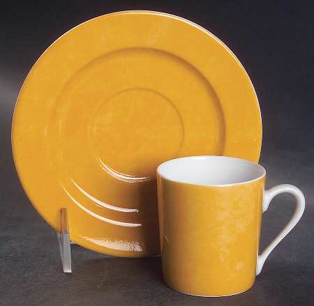 Aquarius Yellow Flat Demitasse Cup & Saucer Set