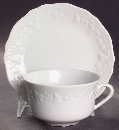 California (Blanc De Blanc) Flat Cup & Bread & Butter Plate/Saucer Set